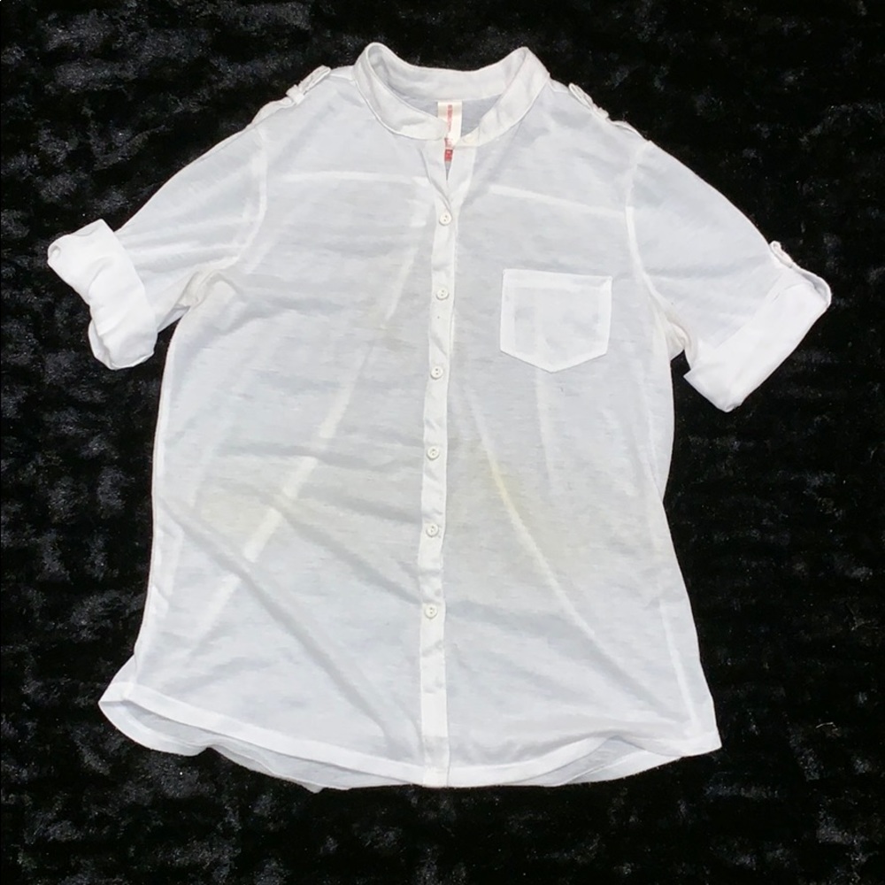 White button up blouse